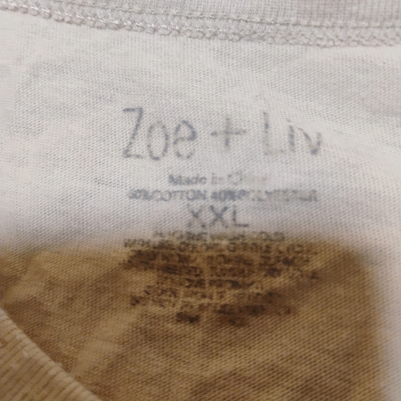 Zoe + Liv Cream Tee with Butterfly and Floral Print - Picture 3 of 6